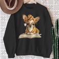 Tiny Puppy Open Book Reading Dog Lover Graphic Round Glasses Sweatshirt Gifts for Old Women Tiny Puppy Open Book Reading Dog Lover Graphic Round Glasses Sweatshirt Gifts for Old Women