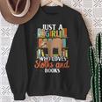 Tropical Zoo Animal Books Reading Sleeping Sloth Girl Sweatshirt Gifts for Old Women Tropical Zoo Animal Books Reading Sleeping Sloth Girl Sweatshirt Gifts for Old Women
