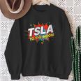 TSLA To The Moon Comic Book Style Splash Sweatshirt Gifts for Old Women