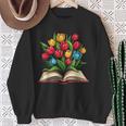 Tulips Flowers Book Floral Sweatshirt Gifts for Old Women