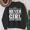 Never Underestimate a Girl With a Book Aesthetic Graphic Sweatshirt Gifts for Old Women