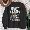 Unearth A Story Astronaut Finds Book On The Moon Sweatshirt Gifts for Old Women