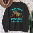 Unearth A Story At The Library Dinosaur Reading Sweatshirt Gifts for Old Women