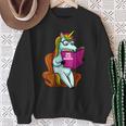 Unicorn Librarian For A Teacher Reading Book In School Sweatshirt Gifts for Old Women