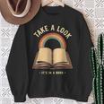 Vintage Rainbow Take a Look It's In a Book Retro Reading Art Sweatshirt Gifts for Old Women Vintage Rainbow Take a Look It's In a Book Retro Reading Art Sweatshirt Gifts for Old Women