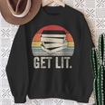 Vintage Retro Get Lit With Books Book Reading Lover Sweatshirt Gifts for Old Women