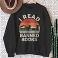 Vintage Retro I Read Banned Books Sweatshirt Gifts for Old Women