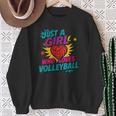 Volleyball Comic Book Art Just a Girl Who Loves Volleyball Sweatshirt Gifts for Old Women