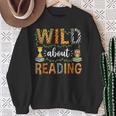 Wild About Reading Reading Books Lovers Reader Librarian Sweatshirt Gifts for Old Women
