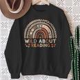 Wild About Reading Books Reader Lover Library Day Librarian Sweatshirt Gifts for Old Women