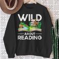 Wild About Reading Lovers Avid Readers Bookworms Book Lovers Sweatshirt Gifts for Old Women