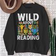 Wild About Reading Safari Animals Books Teacher Student Sweatshirt Gifts for Old Women Wild About Reading Safari Animals Books Teacher Student Sweatshirt Gifts for Old Women