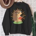 Wildlife Forest Animal Book Reading Bookworm Hedgehog Sweatshirt Gifts for Old Women