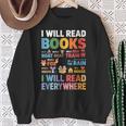 I Will Read Books On A Boat With a Goat On Train Book Lover Sweatshirt Gifts for Old Women