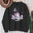 Witch Ghost Cat Skull Magic Books Sweatshirt Gifts for Old Women Witch Ghost Cat Skull Magic Books Sweatshirt Gifts for Old Women