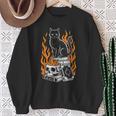 Witchy Creepy Goth Cat Skull Flames Occult Magic Books Sweatshirt Gifts for Old Women Witchy Creepy Goth Cat Skull Flames Occult Magic Books Sweatshirt Gifts for Old Women
