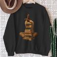 Woman Reading Book Stack Afro Girl Book Melanin Reader Sweatshirt Gifts for Old Women
