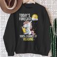 Women's 100 Chance Of Reading Book Lover Unicorn Sweatshirt Gifts for Old Women