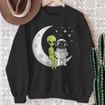 Women's Alien And Astronaut Reading On Moon Kids Sci Fi Book Sweatshirt Gifts for Old Women