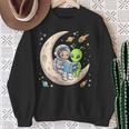 Women's Astronaut Reading Book With Alien Moon Space Astronomy Sweatshirt Gifts for Old Women Women's Astronaut Reading Book With Alien Moon Space Astronomy Sweatshirt Gifts for Old Women
