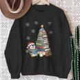Women's Book Lovers Christmas Tree Reading Penguin Holiday Bookworm Sweatshirt Gifts for Old Women