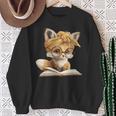 Women's Cute Fox Reading Book Lover Animal Graphic Baby Portrait Sweatshirt Gifts for Old Women