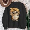 Women's Cute Wise Owl Reading Book With Headscarf Sweatshirt Gifts for Old Women Women's Cute Wise Owl Reading Book With Headscarf Sweatshirt Gifts for Old Women