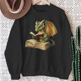Women's Dragon Bookworm Reading Book Graphic Sweatshirt Gifts for Old Women