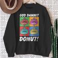 Women's Dungeon Crawler Carl God Damnit Donut Cat Pop Art Book Sweatshirt Gifts for Old Women