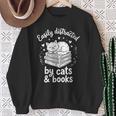 Women's Easily Distracted By Cats And Books Sweatshirt Gifts for Old Women Women's Easily Distracted By Cats And Books Sweatshirt Gifts for Old Women