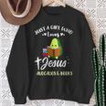 Women's Just A Girl Who Loves Jesus And Avocados And Books Sweatshirt Gifts for Old Women Women's Just A Girl Who Loves Jesus And Avocados And Books Sweatshirt Gifts for Old Women