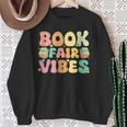 Women's Library Book Fair Vibe Groovy Retro School Reading Nostalgic Sweatshirt Gifts for Old Women