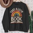 Women's Take A Look Its In A Book Retro Reading Bookworm Librarian Sweatshirt Gifts for Old Women Women's Take A Look Its In A Book Retro Reading Bookworm Librarian Sweatshirt Gifts for Old Women