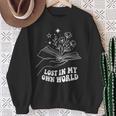 Women's Minimalist Bookworm Lost In My Own World Book Lover Sweatshirt Gifts for Old Women Women's Minimalist Bookworm Lost In My Own World Book Lover Sweatshirt Gifts for Old Women