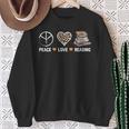 Women's Peace Love Reading Book Reader Book Lover Vintage Bookworm Sweatshirt Gifts for Old Women Women's Peace Love Reading Book Reader Book Lover Vintage Bookworm Sweatshirt Gifts for Old Women