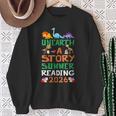Women's Unearth A Story Summer Reading Program 2026 Dinosaur Book Sweatshirt Gifts for Old Women
