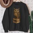 Women's Wise Owl Monocle Books Scholar Academic Art Sweatshirt Gifts for Old Women