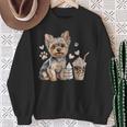 Women's Yorkie Dog Moms Iced Coffee And Books Yorkshire Terrier Sweatshirt Gifts for Old Women