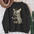 Zebra Reading Book Lover Sweatshirt Gifts for Old Women