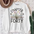 1986 Chapter Forty 40th Birthday Wildflower Book 40 Year Old Sweatshirt Gifts for Old Women