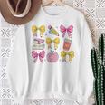 Apple Coquette Bow Books First Day Of School Back To School Sweatshirt Gifts for Old Women Apple Coquette Bow Books First Day Of School Back To School Sweatshirt Gifts for Old Women