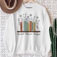 Applied Behavior Analysis Book Flower ABA Therapist Sweatshirt Gifts for Old Women