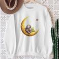 Astronaut Reading Book To Alien Moon Space Astronomy Sweatshirt Gifts for Old Women