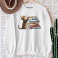 Book Cat Lover Reading Read Books Sweatshirt Gifts for Old Women