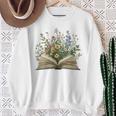 Book Flowers Reading Book Lover Sweatshirt Gifts for Old Women Book Flowers Reading Book Lover Sweatshirt Gifts for Old Women