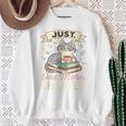 Book Lover Cute Cat Coffee Just 1 More Chapter Cozy Reading Sweatshirt Gifts for Old Women