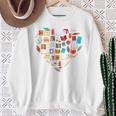 Book Lover Heart Shape Reading Club Librarian Bookworm Premium Tri-Blend Sweatshirt Gifts for Old Women