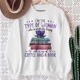 Book Lover I'm The Type Of Happy Woman With Coffee And Books Sweatshirt Gifts for Old Women Book Lover I'm The Type Of Happy Woman With Coffee And Books Sweatshirt Gifts for Old Women