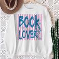 Book Lover Reading Enthusiast Bold Stripes Comfort Colors Crop Top Sweatshirt Gifts for Old Women