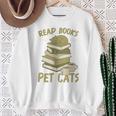 Book Lover Women Read Books Pet Cats Premium Tri-Blend Sweatshirt Gifts for Old Women